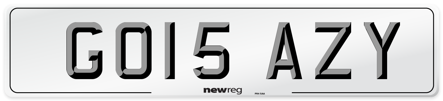 GO15 AZY Number Plate from New Reg